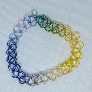Rainbow tattoo choker necklace